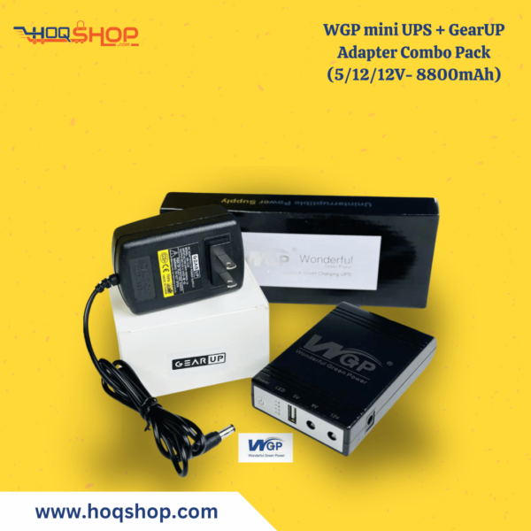 WGP mini UPS + GearUP Adapter Combo Pack (5/12/12V- 8800mAh)